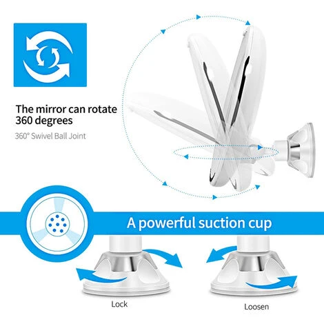 OUSUDELA Miroir Mural Grossissant 10X, Miroir Maquilage De Voyage Avec Forte Ventouse, Portable, Rotation à 360°, Pour Salle De Bain, Rasage Et Maquillage 7 OUSUDELA Miroir Mural Grossissant 10X, Miroir Maquilage De Voyage Avec Forte Ventouse, Portable, Rotation à 360°, Pour Salle De Bain, Rasage Et Maquillage – Image 5