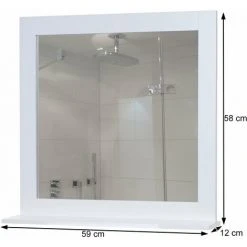 DéCOSHOP26 Miroir Mural Avec Petite étagère Salle De Bain 58x59x12cm Blanc - Blante 9 DéCOSHOP26 Miroir Mural Avec Petite étagère Salle De Bain 58x59x12cm Blanc - Blante -Miroir Soldes Boutique 58240181 3