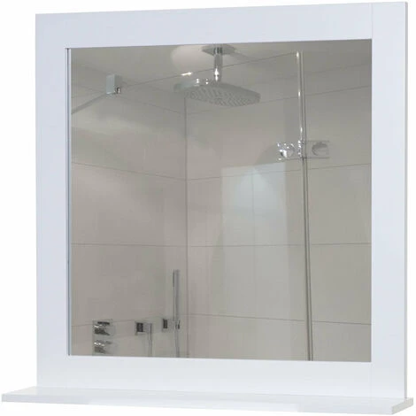 DéCOSHOP26 Miroir Mural Avec Petite étagère Salle De Bain 58x59x12cm Blanc - Blante 7 DéCOSHOP26 Miroir Mural Avec Petite étagère Salle De Bain 58x59x12cm Blanc - Blante – Image 5