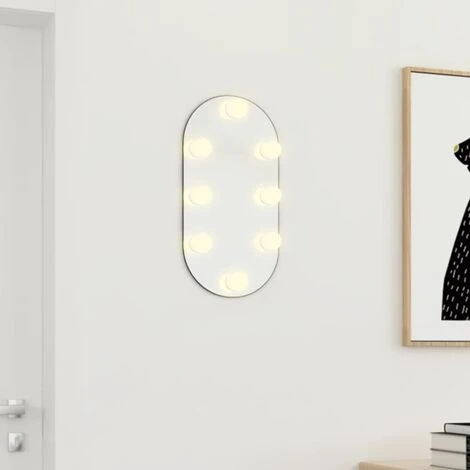 VidaXL Miroir Avec éclairage LED 40x20 Cm Verre Ovale - Argent 5 VidaXL Miroir Avec éclairage LED 40x20 Cm Verre Ovale - Argent – Image 3