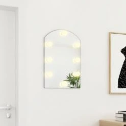 VidaXL Miroir Avec éclairage LED 60x40 Cm Verre Arche - Argent -Miroir Soldes Boutique 58265924 3