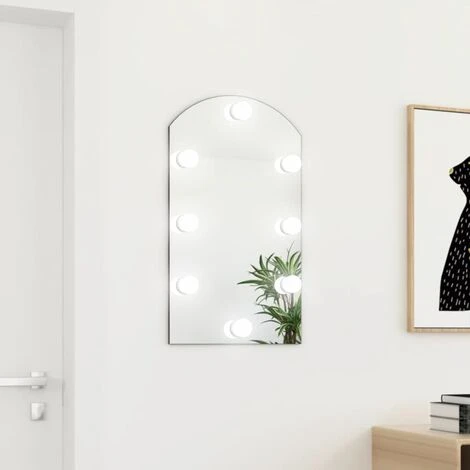 VidaXL Miroir Avec éclairage LED 70x40 Cm Verre Arche - Argent 3 VidaXL Miroir Avec éclairage LED 70x40 Cm Verre Arche - Argent