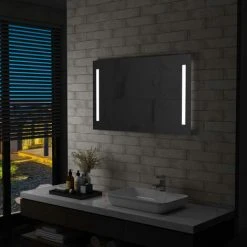 INLIFE Miroir Mural à LED Pour Salle De Bains 100 X 60 Cm