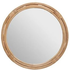 Atmosphera - Miroir Mural En Rotin D 60 Cm - Naturel