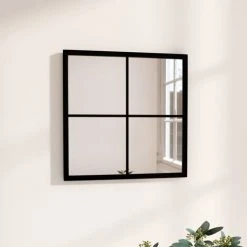 VidaXL Miroir Mural Noir 40x40 Cm Métal - Noir