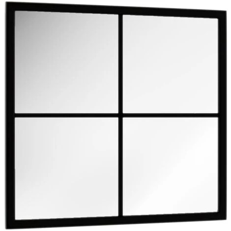 VidaXL Miroir Mural Noir 40x40 Cm Métal - Noir 5 VidaXL Miroir Mural Noir 40x40 Cm Métal - Noir – Image 3