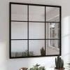 VidaXL Miroir Mural Noir 60x60 Cm Métal - Noir -Miroir Soldes Boutique 58527823 1
