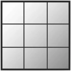 VidaXL Miroir Mural Noir 60x60 Cm Métal - Noir -Miroir Soldes Boutique 58527823 2