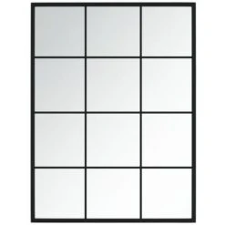 VidaXL Miroir Mural Noir 80x60 Cm Métal - Noir -Miroir Soldes Boutique 58527824 2