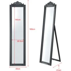 NOVA Miroir Baroque Du Sol Pour Le Salon De La Salle Inclinable Entrée Diverses Couleurs Couleur : Gris Foncé -Miroir Soldes Boutique 58598452 4