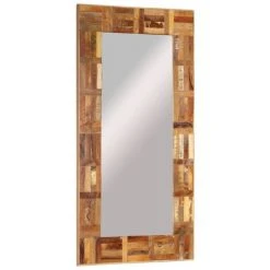 VidaXL Miroir Mural Bois Massif De Récupération 60x110 Cm - Multicolore -Miroir Soldes Boutique 58740468 3