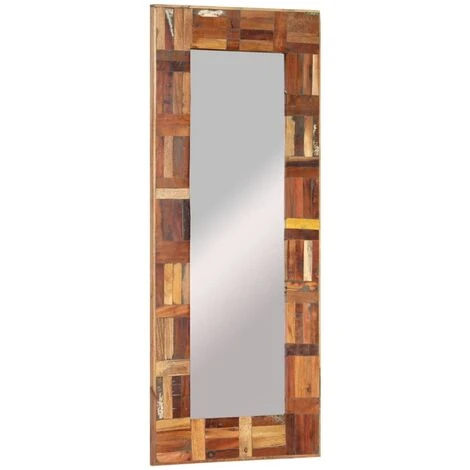 VidaXL Miroir Mural Bois Massif De Récupération 50x110 Cm - Multicolore 5 VidaXL Miroir Mural Bois Massif De Récupération 50x110 Cm - Multicolore – Image 3