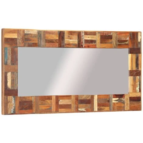 VidaXL Miroir Mural Bois Massif De Récupération 50x110 Cm - Multicolore 6 VidaXL Miroir Mural Bois Massif De Récupération 50x110 Cm - Multicolore – Image 4