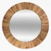 FALSE Miroir Rond En Bois 83cm - Marron - SILUMEN -Miroir Soldes Boutique 58969721 1