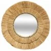 FALSE Miroir Rond En Raphia 57 Cm - Beige - SILUMEN -Miroir Soldes Boutique 58969735 1