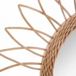 FALSE Miroir Rond Rotin Rosace Pointu 50 Cm - Beige - SILUMEN -Miroir Soldes Boutique 58969736 3