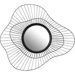 COTECOSY Miroir Décoratif Ondes Filamentis 65x4x57cm Métal Noir - Noir -Miroir Soldes Boutique 59101672 4