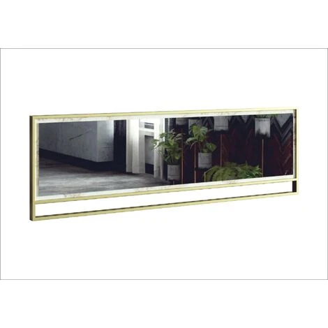 COTECOSY Miroir Mural Rectangulaire Belleza 121,8cm Cadre Ajouré Mélamine Noir Métal Or - Or 4 COTECOSY Miroir Mural Rectangulaire Belleza 121,8cm Cadre Ajouré Mélamine Noir Métal Or - Or – Image 2