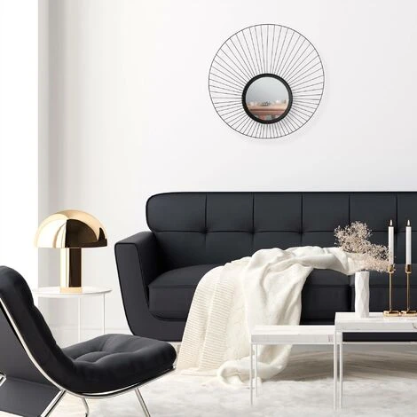 COTECOSY Miroir Décoratif Auréole Filamentis 63x1x63cm Métal Noir - Noir 5 COTECOSY Miroir Décoratif Auréole Filamentis 63x1x63cm Métal Noir - Noir – Image 3