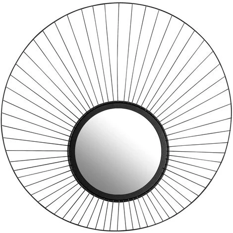 COTECOSY Miroir Décoratif Auréole Filamentis 63x1x63cm Métal Noir - Noir 6 COTECOSY Miroir Décoratif Auréole Filamentis 63x1x63cm Métal Noir - Noir – Image 4