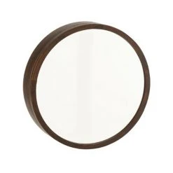 LES TENDANCES Miroir Mural Coulissant Avec étagère Derrière Bois Olia D 60 Cm