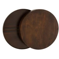LES TENDANCES Miroir Mural Coulissant Avec étagère Derrière Bois Olia D 60 Cm -Miroir Soldes Boutique 59148399 3