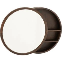 LES TENDANCES Miroir Mural Coulissant Avec étagère Derrière Bois Olia D 60 Cm -Miroir Soldes Boutique 59148399 4