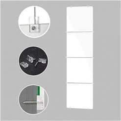 HKLFFJA Miroirs Carrés 30x30 CM Miroir Mural Mosaique Carré Lot De 4 Pour Porte, Salle De Bain, Salon