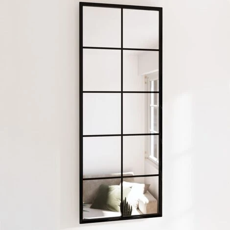INLIFE Miroir Mural Noir 100x40 Cm Métal 3 INLIFE Miroir Mural Noir 100x40 Cm Métal