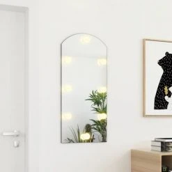 INLIFE Miroir Avec éclairage LED 90x45 Cm Verre Arche -Miroir Soldes Boutique 59171364 3
