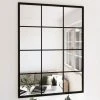 INLIFE Miroir Mural Noir 80x60 Cm Métal