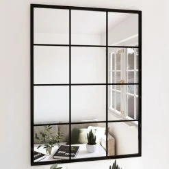 INLIFE Miroir Mural Noir 80x60 Cm Métal