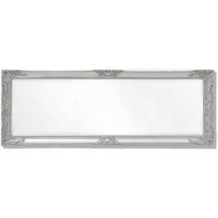 INLIFE Miroir Mural Style Baroque 140 X 50 Cm Argenté - Argent -Miroir Soldes Boutique 59171615 5