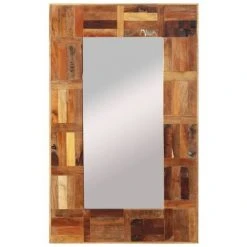 INLIFE Miroir Mural Bois Massif De Récupération 50x80 Cm
