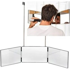 MINKUROW Miroir Self Cut 360,Self Cut Mirror,Miroir De Coiffeur à 360 °,RéGlable,Miroir De Maquillage Portable Avec Crochet Au-Dessus De La Porte,Outil De Coupe De Cheveux Bricolage Pour Salle De Bain -Miroir Soldes Boutique 59373263 2