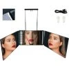 MINKUROW LED Miroir De Maquillage Portable RéGlable De 3 Faces, Avec Supports Hauteur RéGlable, Miroir Suspendu, Luminosité RéGlable, Pliable, Pour Maquillage, Miroir De Douche, Miroir De Rasage -Miroir Soldes Boutique 59375030 1
