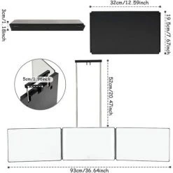 MINKUROW LED Miroir De Maquillage Portable RéGlable De 3 Faces, Avec Supports Hauteur RéGlable, Miroir Suspendu, Luminosité RéGlable, Pliable, Pour Maquillage, Miroir De Douche, Miroir De Rasage -Miroir Soldes Boutique 59375030 4