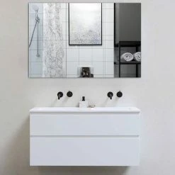 MINKUROW Miroirs Carrés 26x26 CM Miroir Mural Mosaique Carré Lot De 6 Pour Porte, Salle De Bain, Salon -Miroir Soldes Boutique 59375054 2