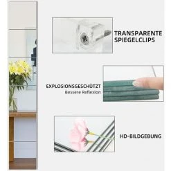 MINKUROW Miroirs Carrés 26x26 CM Miroir Mural Mosaique Carré Lot De 6 Pour Porte, Salle De Bain, Salon -Miroir Soldes Boutique 59375054 5