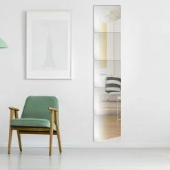 MINKUROW 5 Pièces Carreaux Miroir Autocollants, Carreaux Muraux Miroir Autocollant Acryliques Décoratifs Adhésif à Coller Pour Cuisine, Salle De Bain, Salon, Miroir Mural -Miroir Soldes Boutique 59375214 4