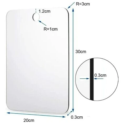 MINKUROW Miroir De Rasage De Douche Antibuée - Miroir Adhesif Incassable - Miroir à Suspendre - Miroir De Voyage Antibuée (11.8inX8in) (Large) 4 MINKUROW Miroir De Rasage De Douche Antibuée - Miroir Adhesif Incassable - Miroir à Suspendre - Miroir De Voyage Antibuée (11.8inX8in) (Large) – Image 2