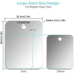 MINKUROW Miroir De Rasage De Douche Antibuée - Miroir Adhesif Incassable - Miroir à Suspendre - Miroir De Voyage Antibuée (11.8inX8in) (Large) 9 MINKUROW Miroir De Rasage De Douche Antibuée - Miroir Adhesif Incassable - Miroir à Suspendre - Miroir De Voyage Antibuée (11.8inX8in) (Large) -Miroir Soldes Boutique 59375216 3