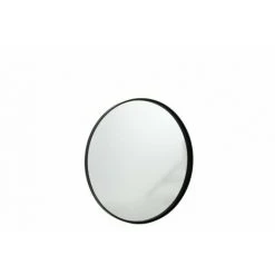 LANA DECO MIROIR ROND BORD HAUT METAL / VERRE NOIR MEDIUM 80 Cm - Noir