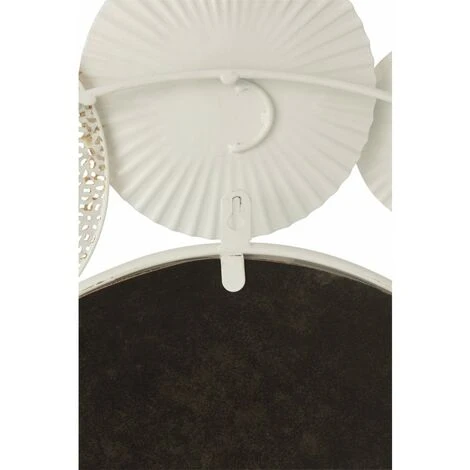 LANADECO Miroir Rond Avec Structure De Cercles En Métal Blanc Et Or De 69 Cm - Blanc 5 LANADECO Miroir Rond Avec Structure De Cercles En Métal Blanc Et Or De 69 Cm - Blanc – Image 3