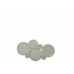 LANADECO Miroir De 57x32,5 Cm Composé De 6 Miroirs Ronds Avec Cadre En Métal Argent - Argent