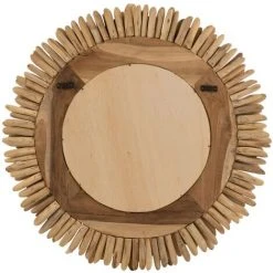 LES TENDANCES Miroir Rond Branches Teck Naturel Angel D 81 Cm -Miroir Soldes Boutique 59406912 3