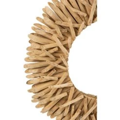 LES TENDANCES Miroir Rond Branches Teck Naturel Angel D 81 Cm -Miroir Soldes Boutique 59406912 4