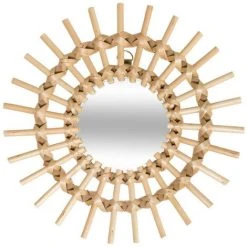 Lot De 3 Miroirs Soleil En Rotin Diamètre 28 Cm Atmosphera -Miroir Soldes Boutique 59418515 2