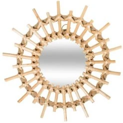 Lot De 3 Miroirs Soleil En Rotin Diamètre 28 Cm Atmosphera -Miroir Soldes Boutique 59418515 4