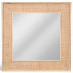 Miroir Mural Rotin Tissé Naturel Cannage "Square" Opjet